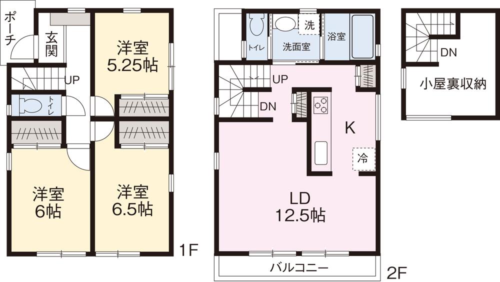 Floor plan. 55 million yen, 3LDK, Land area 108 sq m , Building area 85.92 sq m
