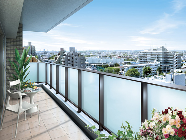 Room and equipment. To cherish the sense of unity of space, Balcony and a living ・ It has undergone a design that connects the dining. Adoption of an L-shaped balcony obtained a two-sided lighting is on the corner dwelling unit. Relax while feeling the wind on the balcony, Or gardening .... In various ways, I served with pleasure to the lifestyle. (View photo overlooking the southwest direction from the local 11th floor equivalent to the balcony Rendering of A type (June shooting 2013) which was to synthesize, In fact a slightly different. View photo does not guarantee a view of in the future)
