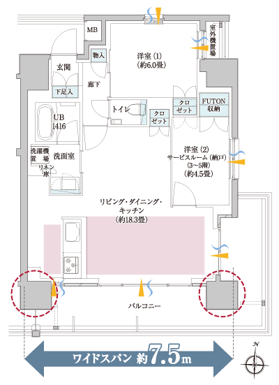 Floor: 2LDK (6 ~ 12F) / 1LDK+S(3 ~ 5F), the occupied area: 64.43 sq m, Price: TBD