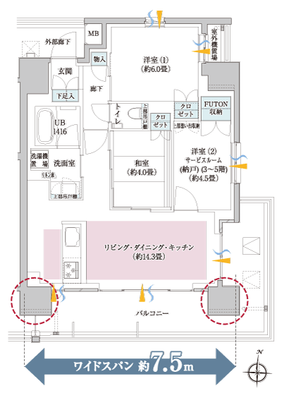 Floor: 3LDK (6 ~ 12F) / 2LDK+S(3 ~ 5F), the occupied area: 64.43 sq m, Price: TBD