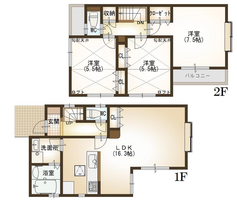 Floor plan. 47,800,000 yen, 3LDK, Land area 100.06 sq m , Building area 79.56 sq m