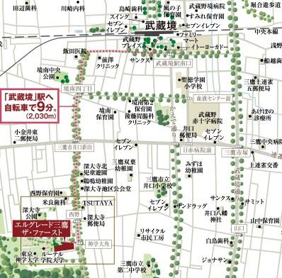 Local guide map. Accessibility to the city center, Convenience of commercial facilities and fulfilling, Such as the natural environment in which about 34 percent of the city total area occupied by the green space, Good location for living environment to realize a life-friendliness are complete well-balanced. (Local guide map)