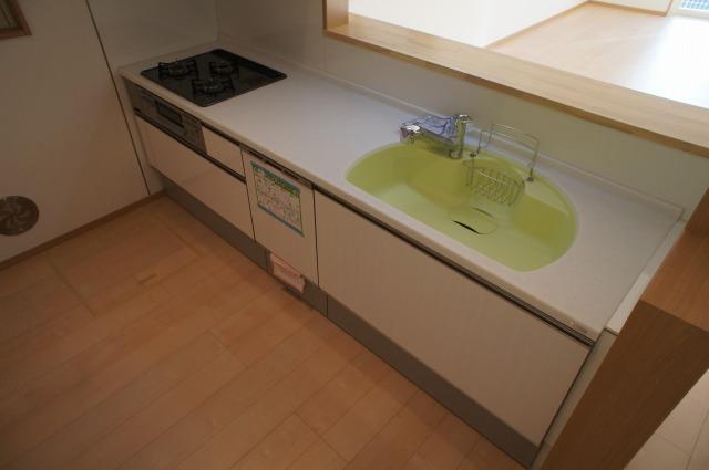 Kitchen. White kitchen with a clean (with dishwasher)