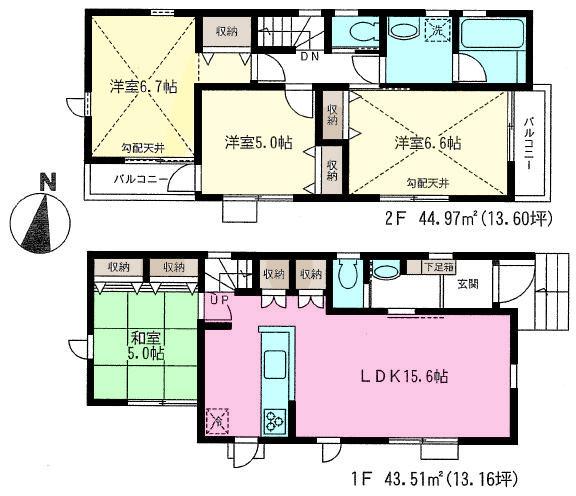 Floor plan. 52,800,000 yen, 4LDK, Land area 112.53 sq m , Building area 88.48 sq m