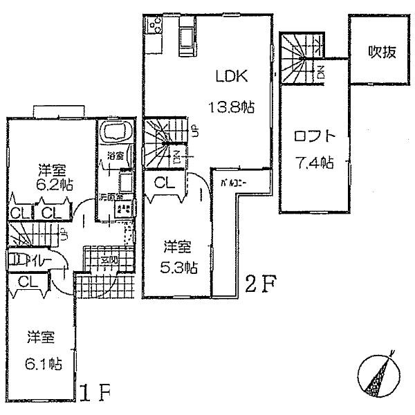 Floor plan. 28.8 million yen, 3LDK, Land area 76.03 sq m , Building area 70.2 sq m