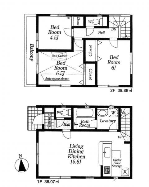 Floor plan. 26,800,000 yen, 3LDK, Land area 101.43 sq m , Building area 76.95 sq m