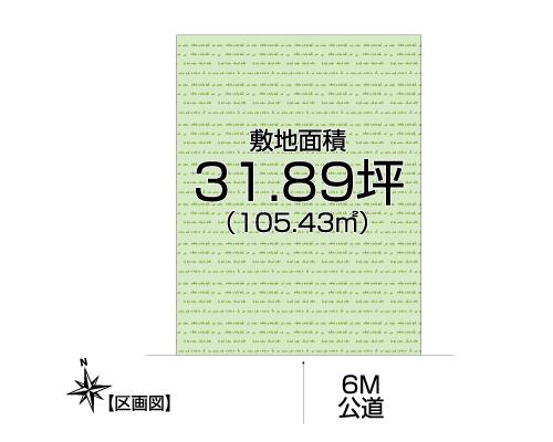 Compartment figure. Land price 18,800,000 yen, Land area 105.43 sq m