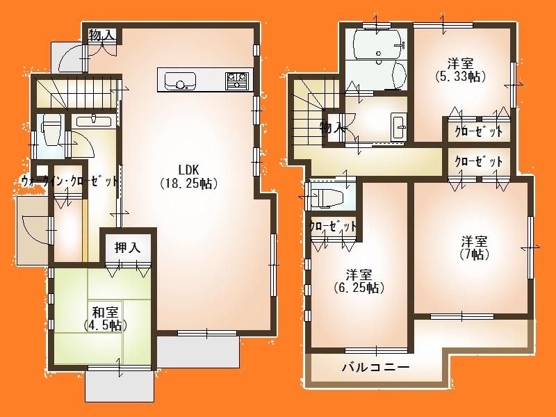 Floor plan. 38,800,000 yen, 4LDK, Land area 119.67 sq m , Building area 95.58 sq m Floor