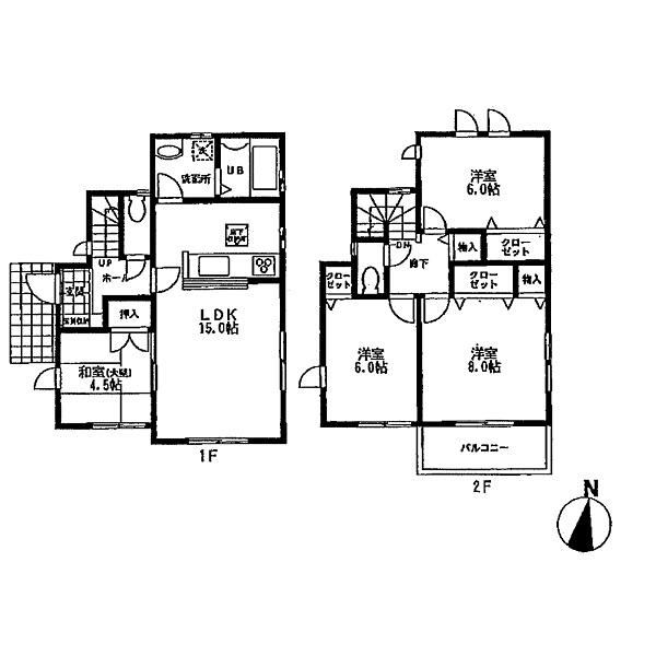 Floor plan. 33 million yen, 4LDK, Land area 122.79 sq m , Building area 93.56 sq m