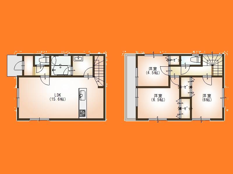 Floor plan. 26,800,000 yen, 3LDK, Land area 101.43 sq m , Building area 76.95 sq m Floor