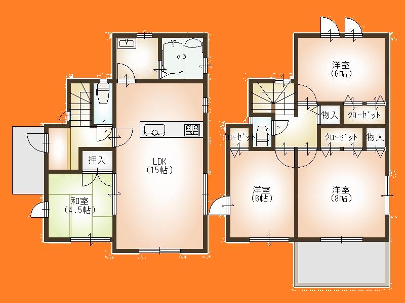 Floor plan. (A Building), Price 33 million yen, 4LDK, Land area 122.79 sq m , Building area 93.56 sq m