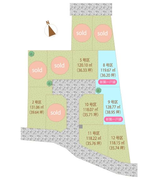 All 12 sections of the green rich mansion land. The ideal width of the road as a residential area 5 ~ 6m. All 12 sections of the green rich mansion land. 