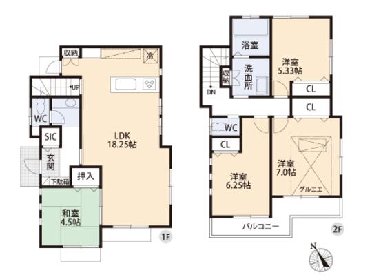 Floor plan. 38,800,000 yen, 4LDK, Land area 119.67 sq m , Building area 95.58 sq m floor plan