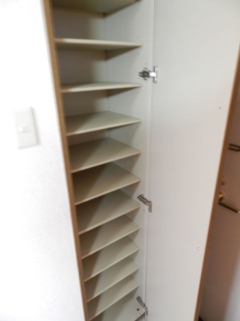 Entrance. Tall is a high cupboard