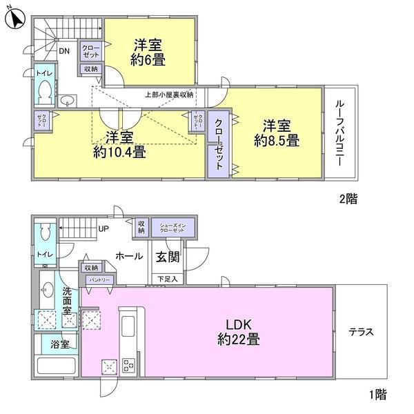 Floor plan. 62,800,000 yen, 3LDK, Land area 152.88 sq m , Building area 118.2 sq m
