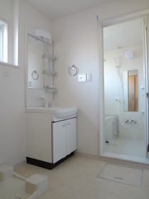 Washroom. Shampoo dresser to sink dressing room, There Laundry Area