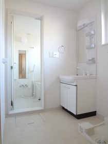 Washroom. Bright space there is a small window in the wash basin