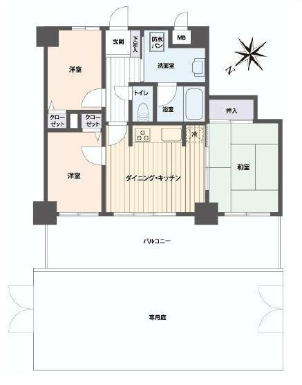 Floor plan. 3DK, Price 25,980,000 yen, Occupied area 50.69 sq m , Balcony area 7.6 sq m
