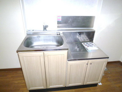 Kitchen. Two-burner gas stove installation Allowed