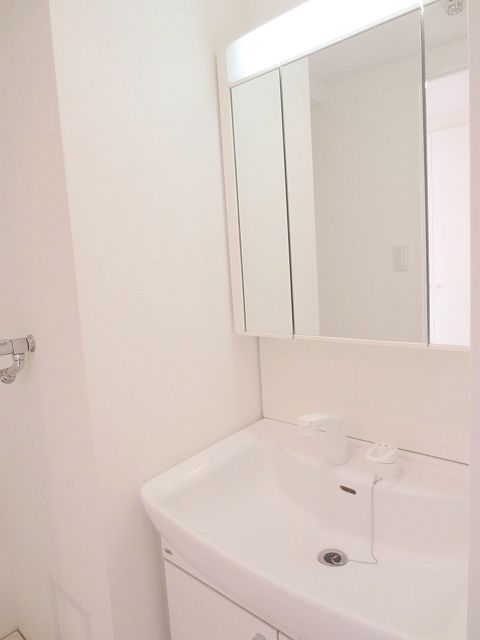 Washroom. Shower with separate wash basin