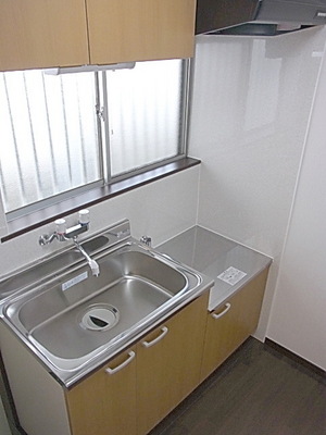 Kitchen. Two-burner gas stove installation Allowed Kitchen