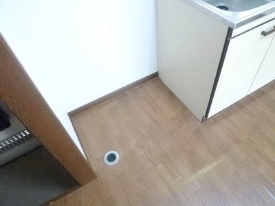 Washroom. Washing machine in the room