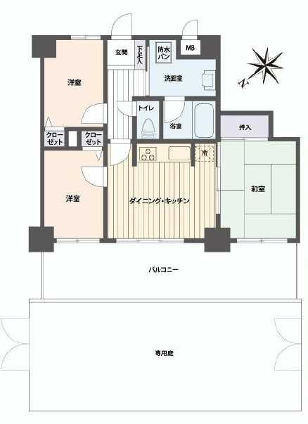 Floor plan. 3DK, Price 25,980,000 yen, Occupied area 50.69 sq m , Balcony area 7.6 sq m