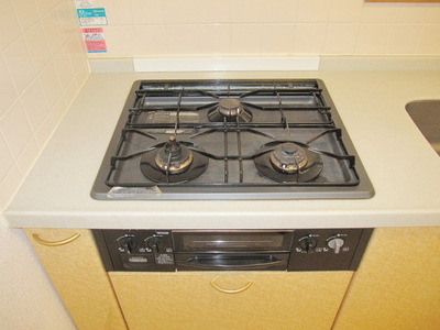 Kitchen. I'm happy two-burner stove