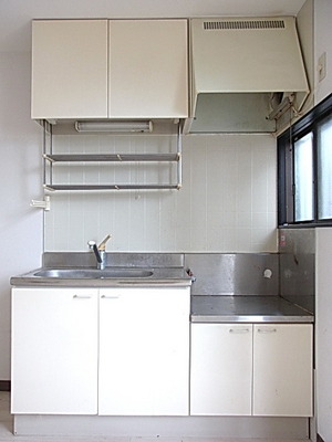 Kitchen. Two-burner gas stove installation Allowed Kitchen