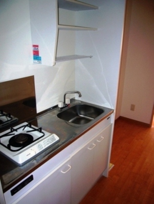 Kitchen. Gas stove is equipped with 1-neck.