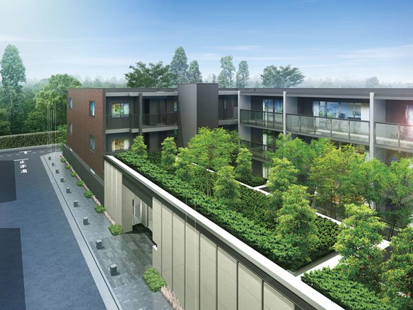 Buildings and facilities. The stately appearance, such as the Museum of Art, And nestled the living space of the room, which was to ensure privacy. Everyday to hand the Du spun the longing of people like my garden, It will be soon a reality. Which was raised to draw on the basis of the drawing of (Exterior view) planning stage, shape ・ In fact a slightly different color, etc.. Also, There is likely to be changed due to reasons of construction.