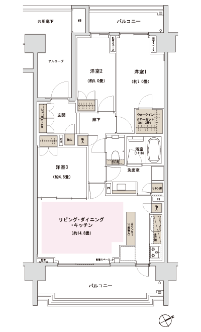 Floor: 3LDK + WIC, the occupied area: 74.46 sq m, Price: TBD