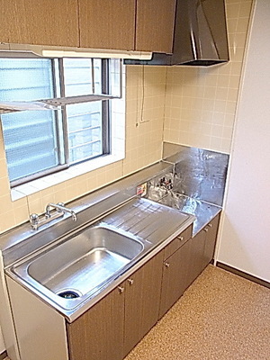 Kitchen. Two-burner gas stove installation Allowed Kitchen