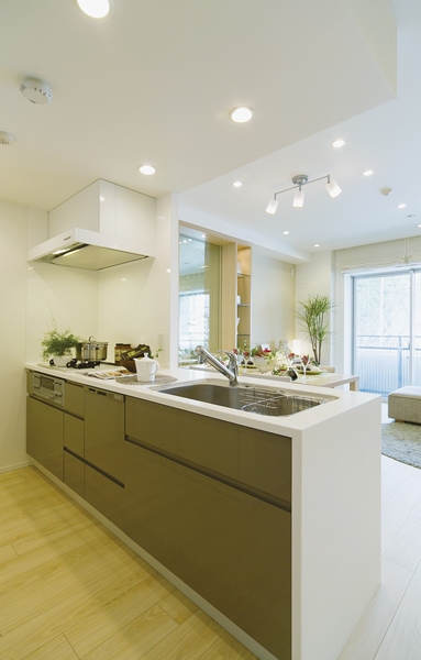 By eliminating the hanging cupboard, Open kitchen with an increased sense of openness. living ・ While enjoying the family and the conversation you are in the dining, While I pleasure out of the view of the window, You can dish. Disposer and water purifier integrated faucet, Equipped with such hyper glass top stove