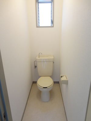 Toilet. Window with toilet