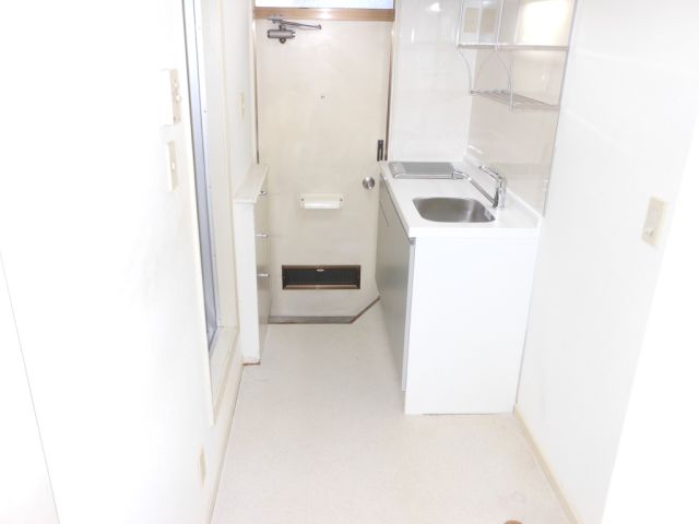 Kitchen. Kitchen space as seen from the room side