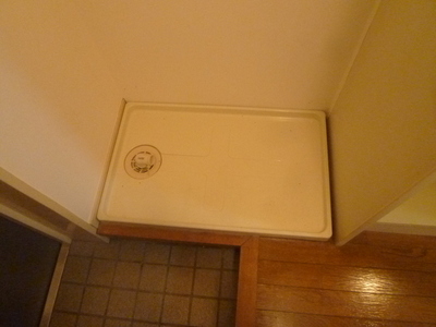 Washroom. Washing machine in the room