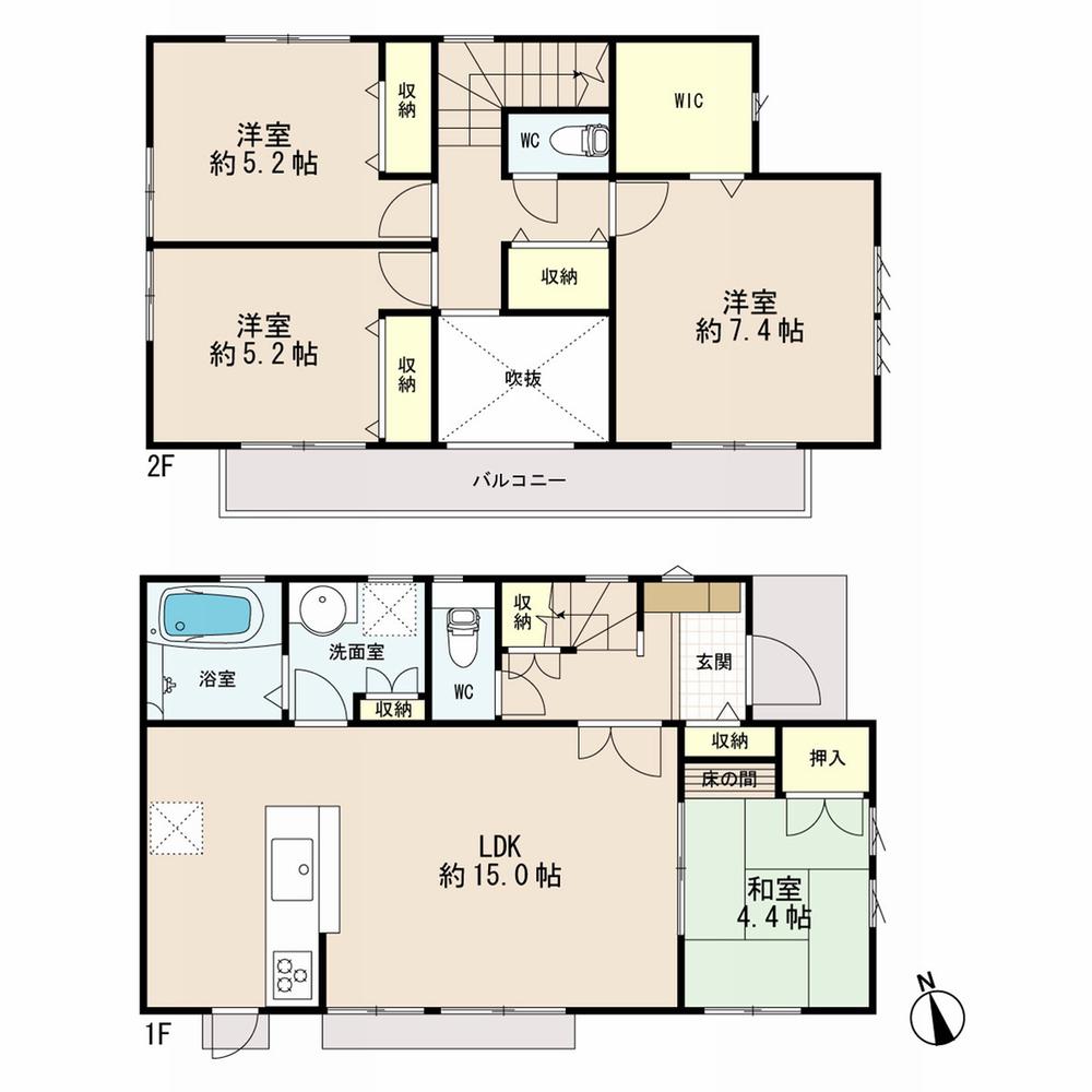 Floor plan. 62,800,000 yen, 4LDK + S (storeroom), Land area 120 sq m , Building area 91.82 sq m floor plan