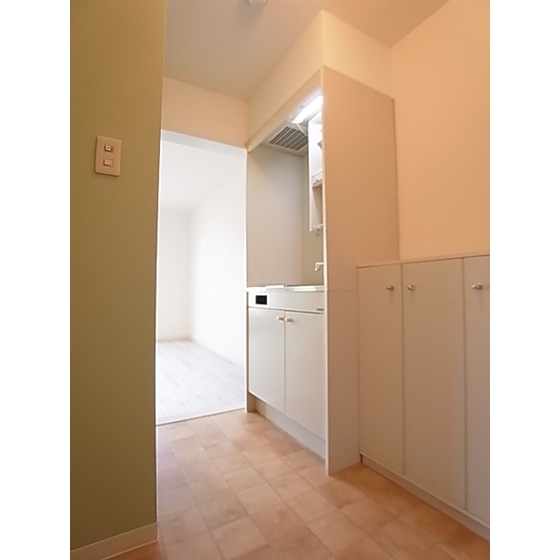 Entrance. CF of terracotta tile-style