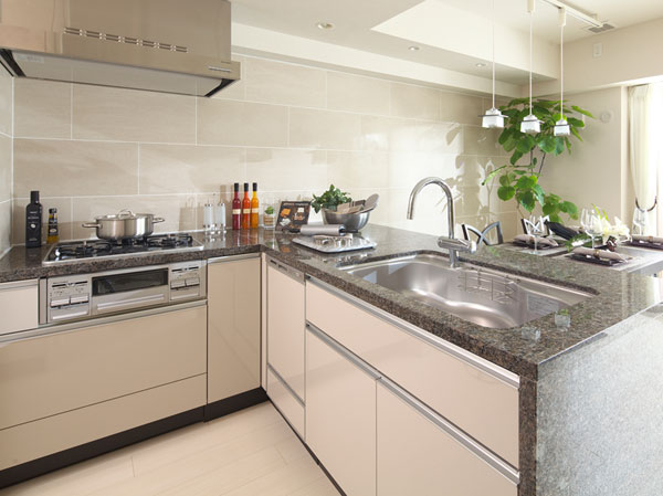 Kitchen.  [Support a comfortable kitchen work, A variety of functional beauty] Design and comfort to support the fun of making. To support the cooking and cleaning up has adopted the advanced equipment.