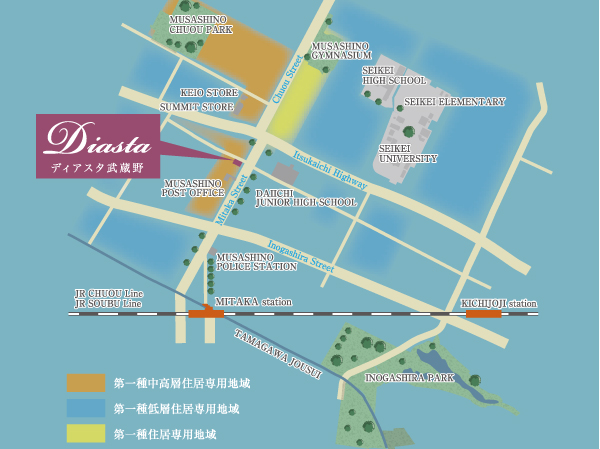 Other.  [Easy to live a convenient, Use district suitable for residential areas] To protect the good housing environment, First-class medium and high-rise exclusive residential area. Around the <Diasuta Musashino> is obtained a quiet residential environment, Green and landscape is preserved. Easy living wrapped in warm Sunny and refreshing wind, Convenience is also a richly appointed town. (Conceptual diagram)