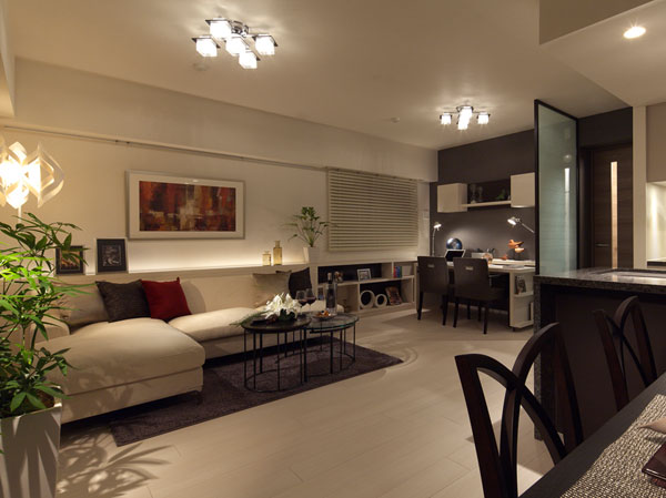 Room and equipment. Clear some sophisticated living space to deepen each time family. It brings out every day of people who live, Decorate the various scenes, It is a mansion full of comfort and relaxed. (living ・ dining ・ kitchen) ※ A type ・ Menu plan (paid ・ Application deadline Yes)