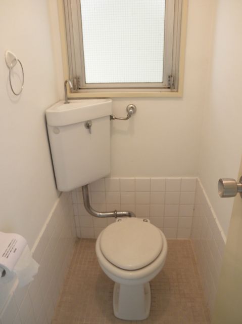 Toilet. Bright toilet with a window