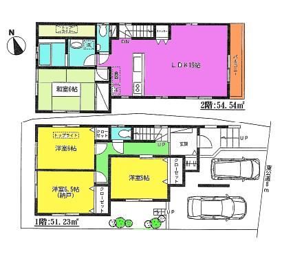 Compartment figure. Land price 49,800,000 yen, Land area 103.93 sq m
