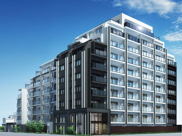 Shared facilities.  [appearance] It aims to create a new symbol to the streets, Designed as a stylish residence to premonition of the future. White and black tiles employed in facades, And glass, Draw a beautiful contrast. further, Create an airy impression is white and black of the line extending in the vertical. Worthy of this land, We emphasize that it is a new landmark Residence. (Rendering)