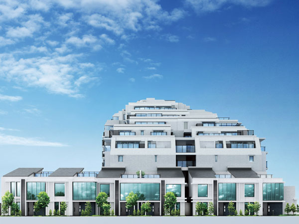 Shared facilities.  [Maisonette] Precisely because the apartment to nurture the living is more colorful life style, Rather than design the uniform plan all of the dwelling unit, Adopt a plan with a personality. It is on the north side of the site independently of the Residence building, Maisonette plan that can live in a detached sense are available 6 House. According to the dwelling towards the style, You can nurture the living. (Rendering)