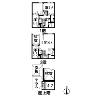 Floor: 3LD ・ K + WIC (walk-in closet) + attic storage, occupied area: 90.53 sq m, price: 76 million yen, currently on sale