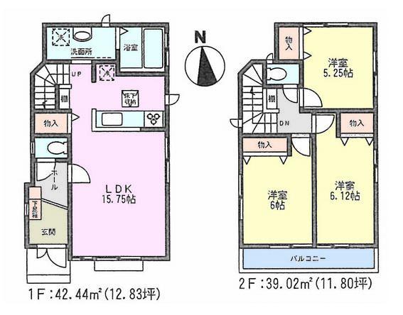 Floor plan. 45,800,000 yen, 3LDK, Land area 97.26 sq m , Building area 81.46 sq m