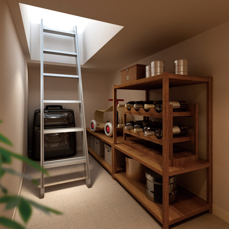 Receipt.  [Multi-seller (kitchen floor storage) Rendering] It has established a large storage space in the kitchen under the floor of the first floor dwelling unit. Not only as a food warehouse, Such as outdoor goods and suitcase, It is very convenient can store plenty others of things and large you do not usually use.  ※ Only the first floor dwelling unit