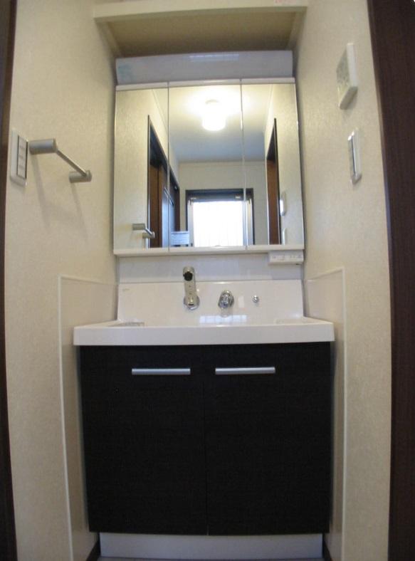 Wash basin, toilet. Interior